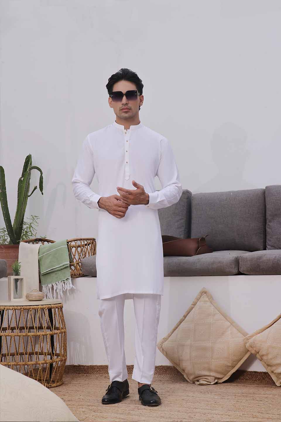 FANCY KURTA PYJAMA 25004 OFFWHITE