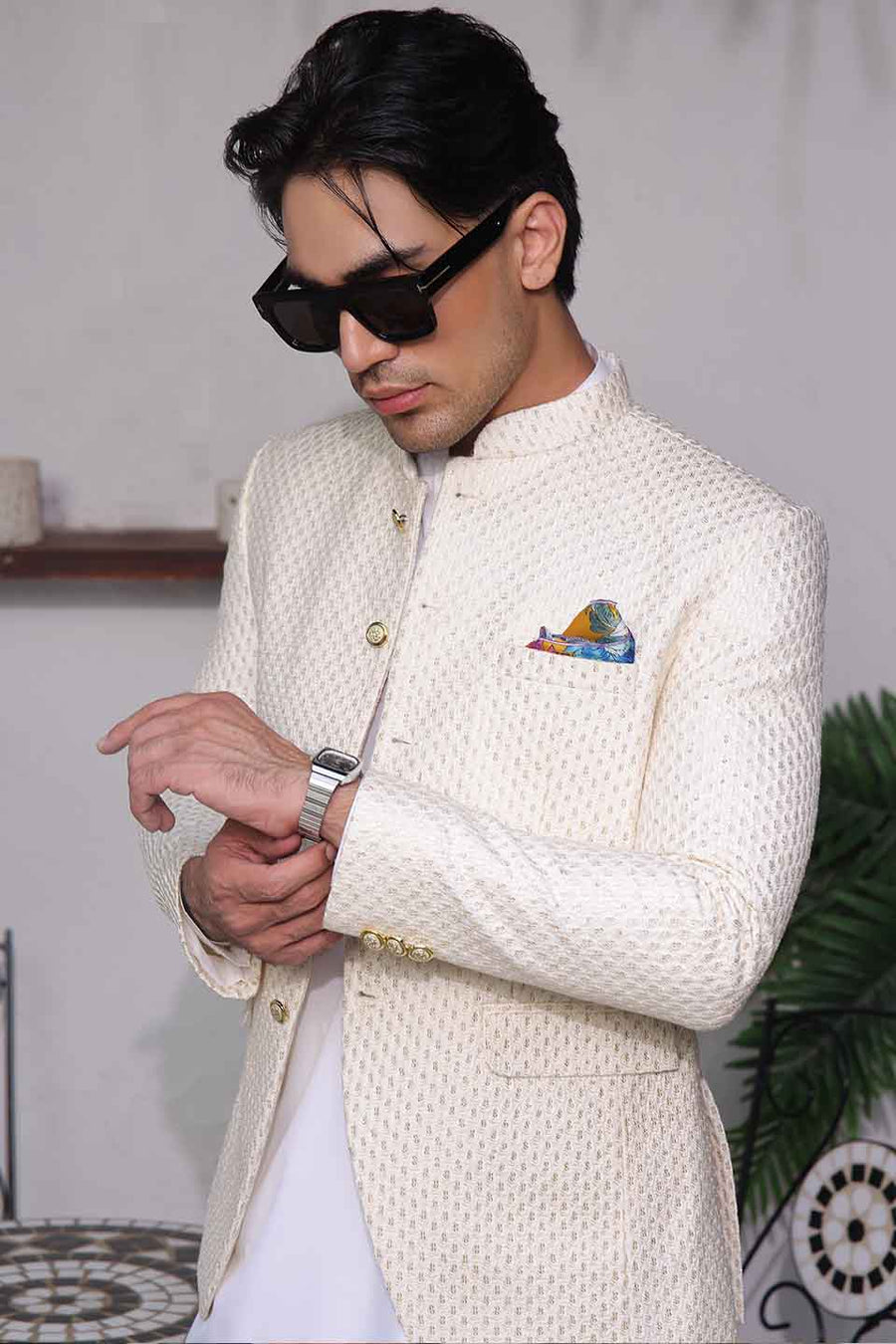 Kurta Pyjama with Prince Coat Combine Set