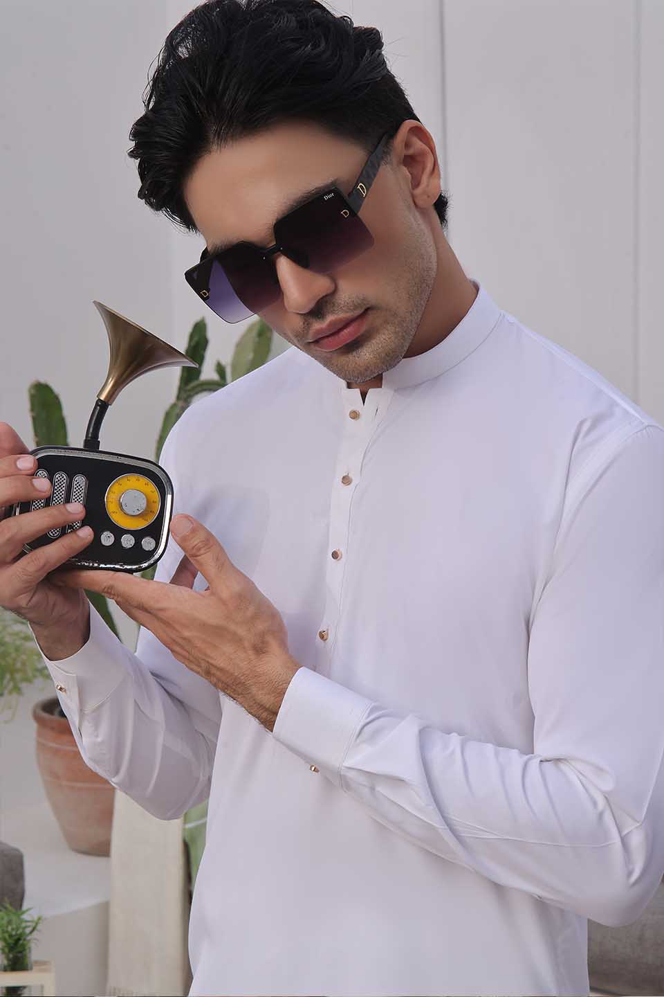 FANCY KURTA PYJAMA 25004 OFFWHITE