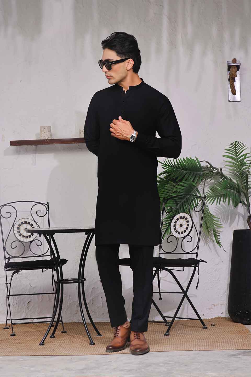 FANCY KURTA PYJAMA 25008 BLACK