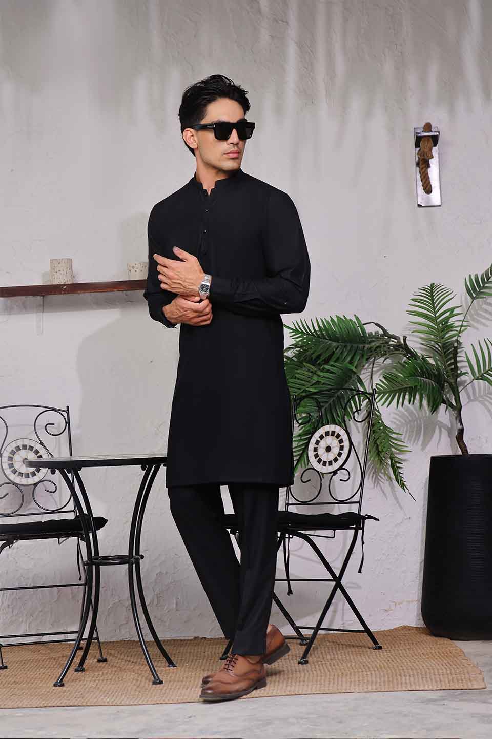 FANCY KURTA PYJAMA 25008 BLACK