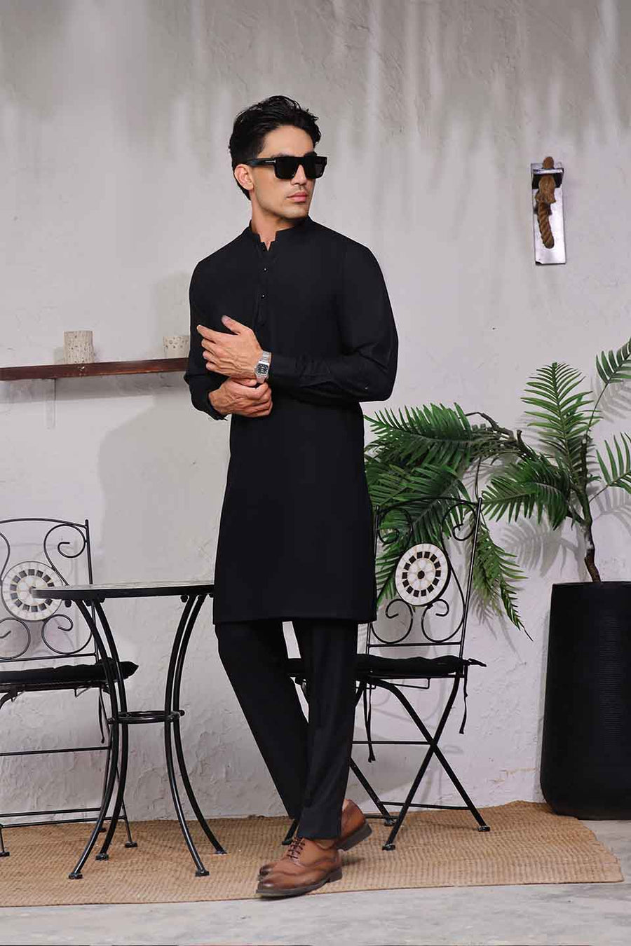 FANCY KURTA PYJAMA BLACK 26003
