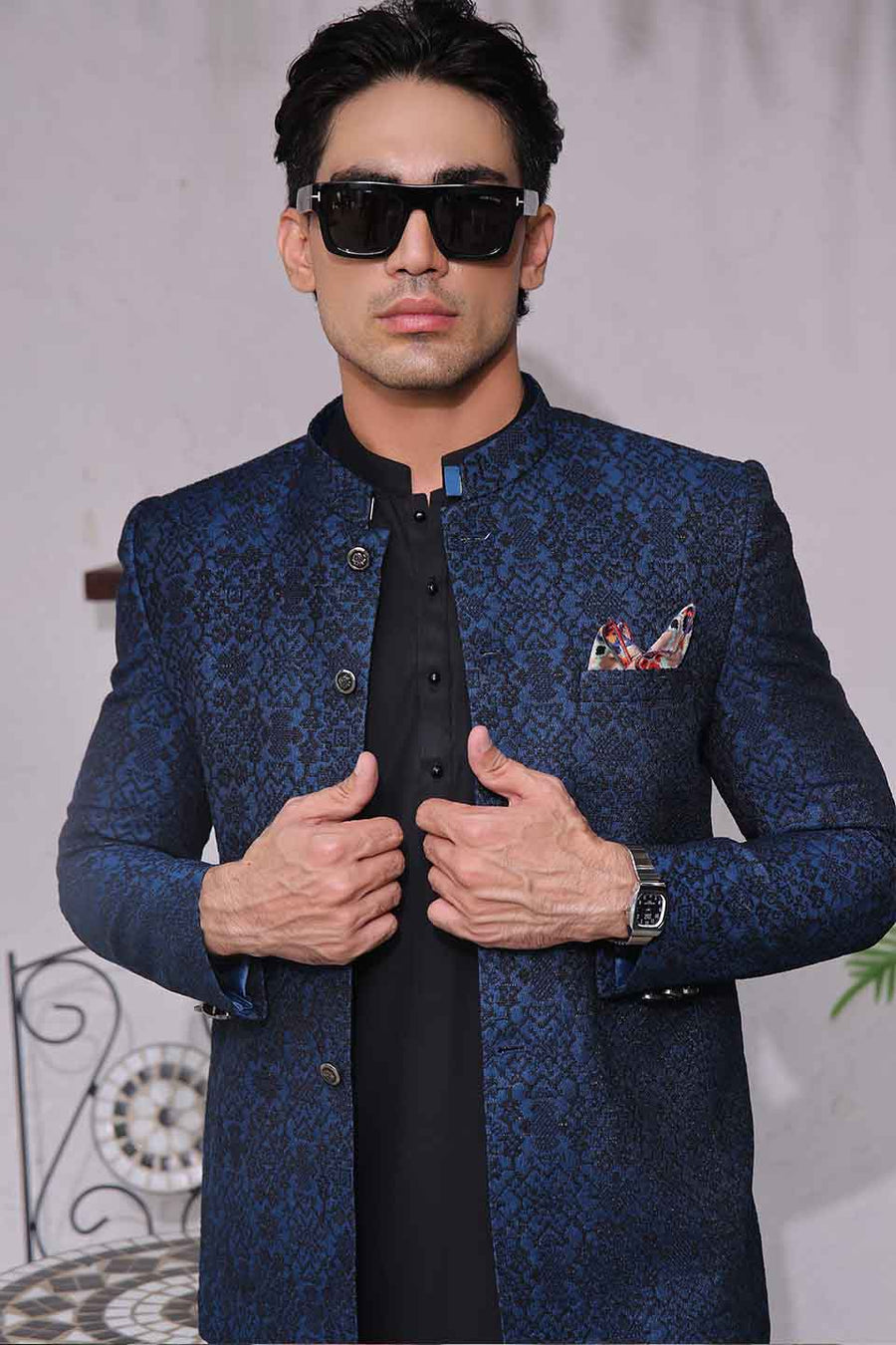 Kurta Pyjama with Prince Coat Combine Set
