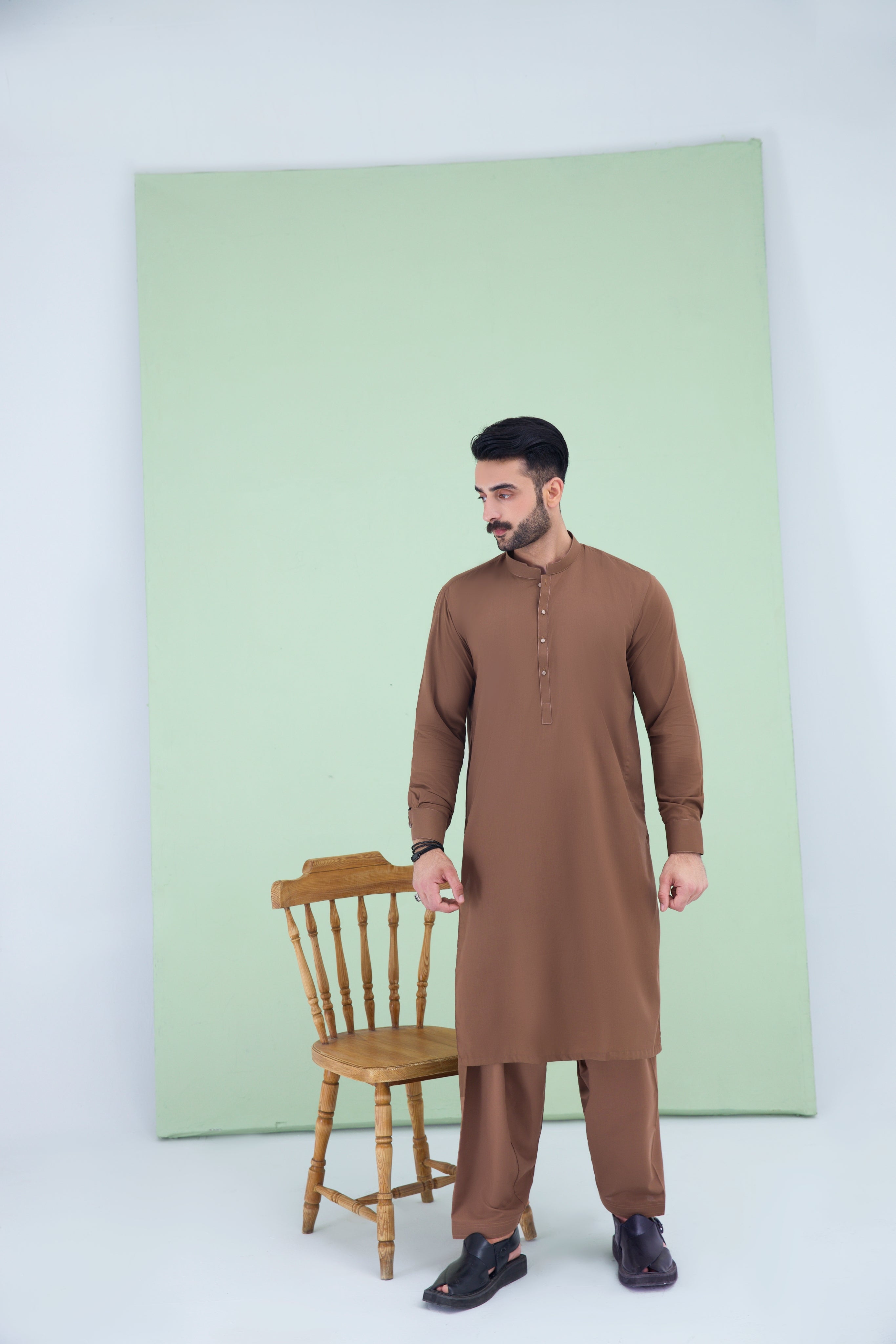 WASH N WEAR FABRIC SHALWAR QAMEEZ 25018 MUSTARD