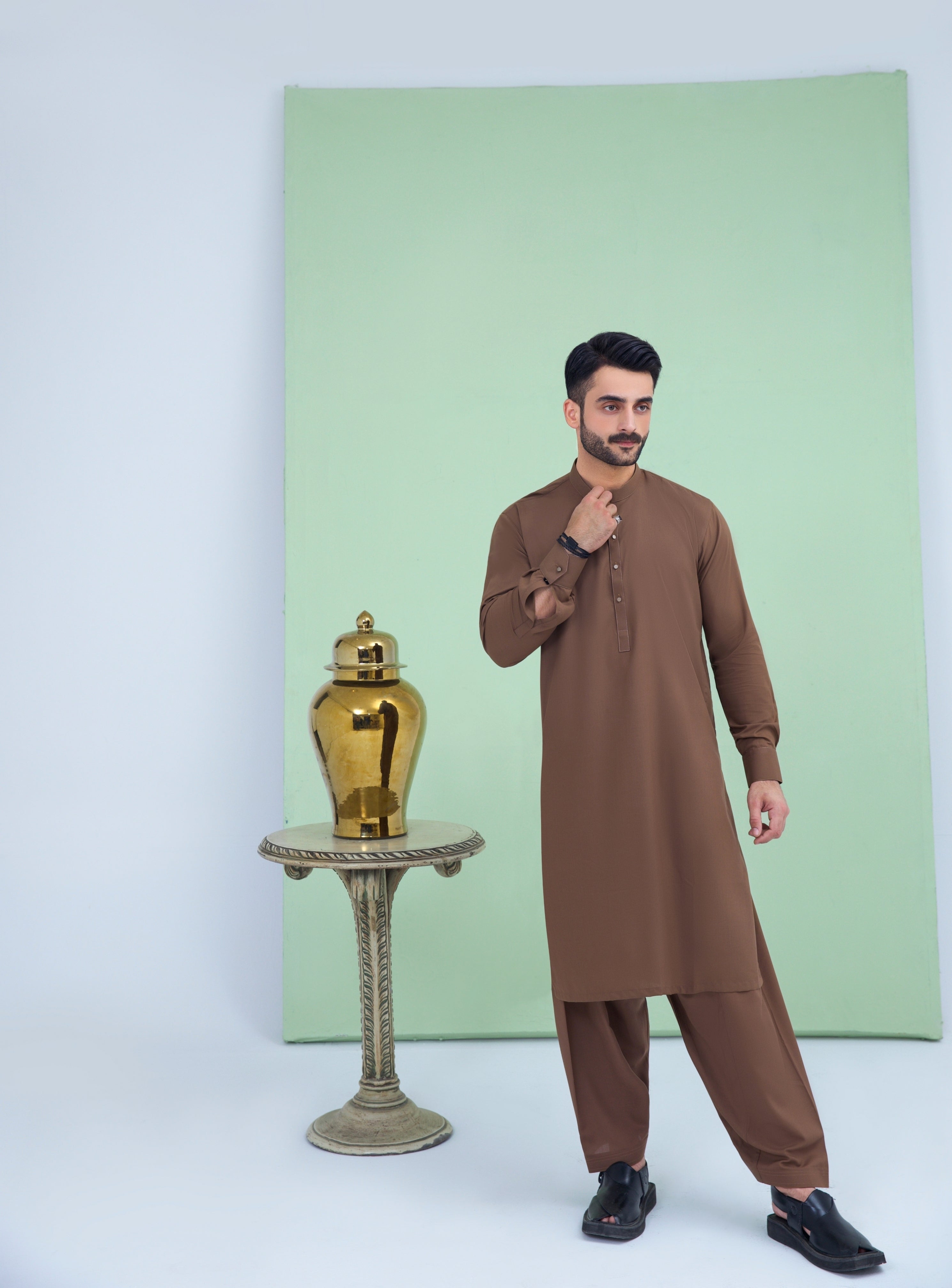 WASH N WEAR FABRIC SHALWAR QAMEEZ 25018 MUSTARD