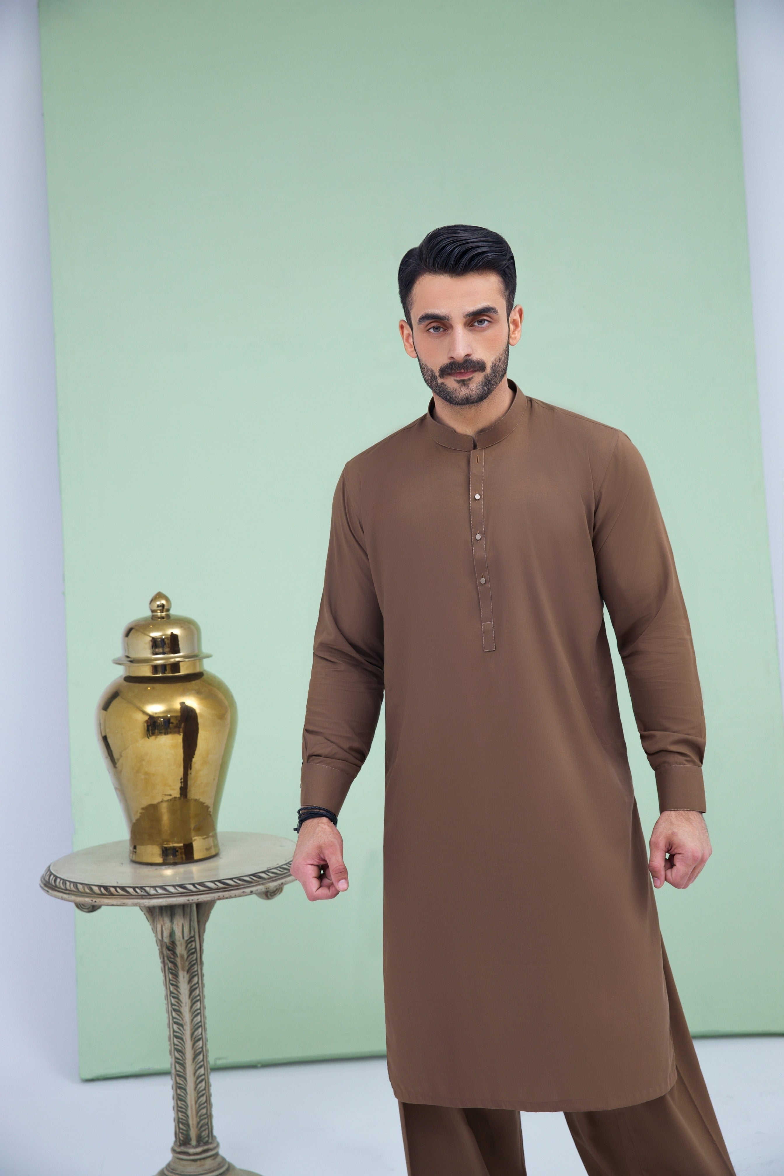 WASH N WEAR FABRIC SHALWAR QAMEEZ 25018 MUSTARD