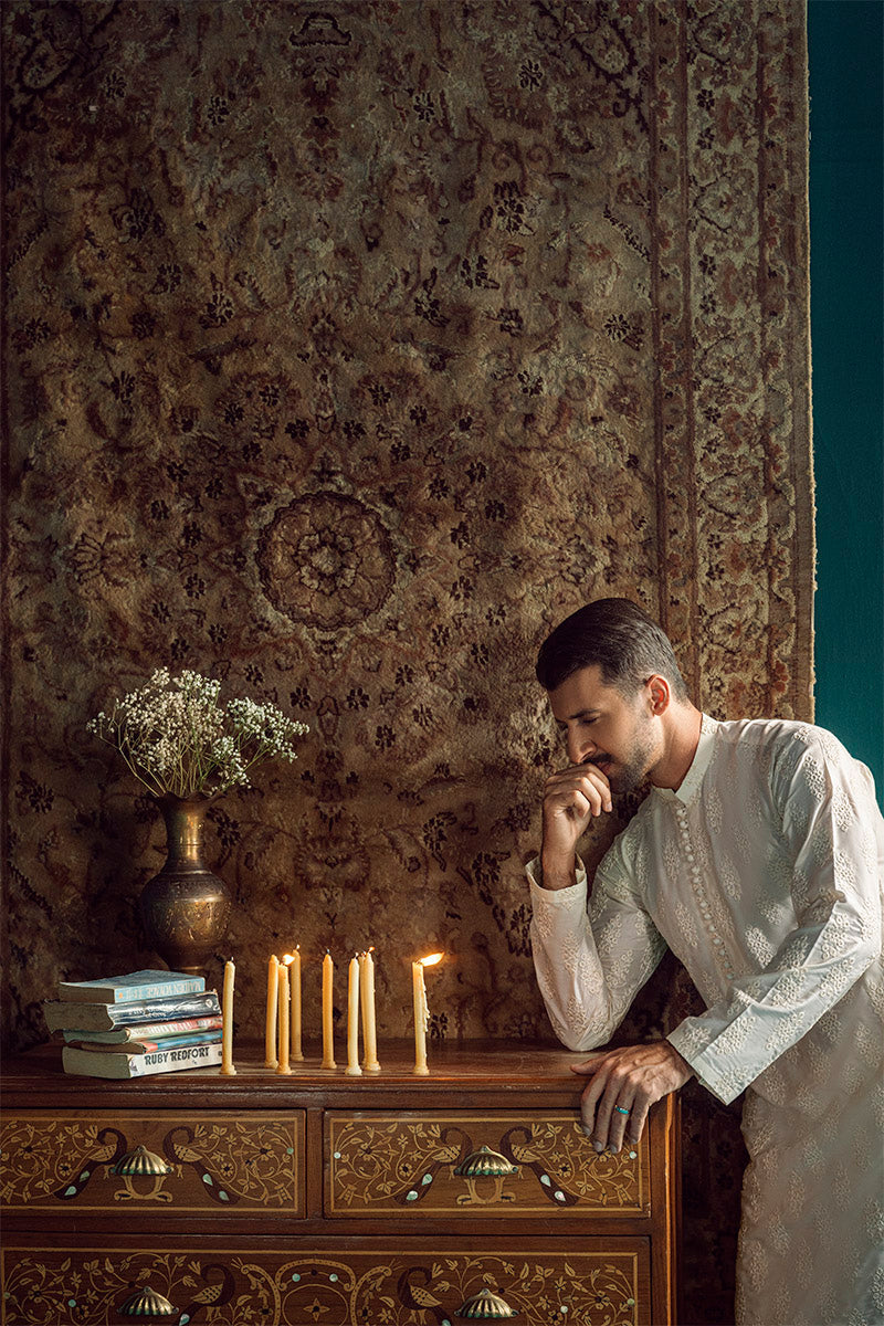 FANCY KURTA PYJAMA 25014 FAWN