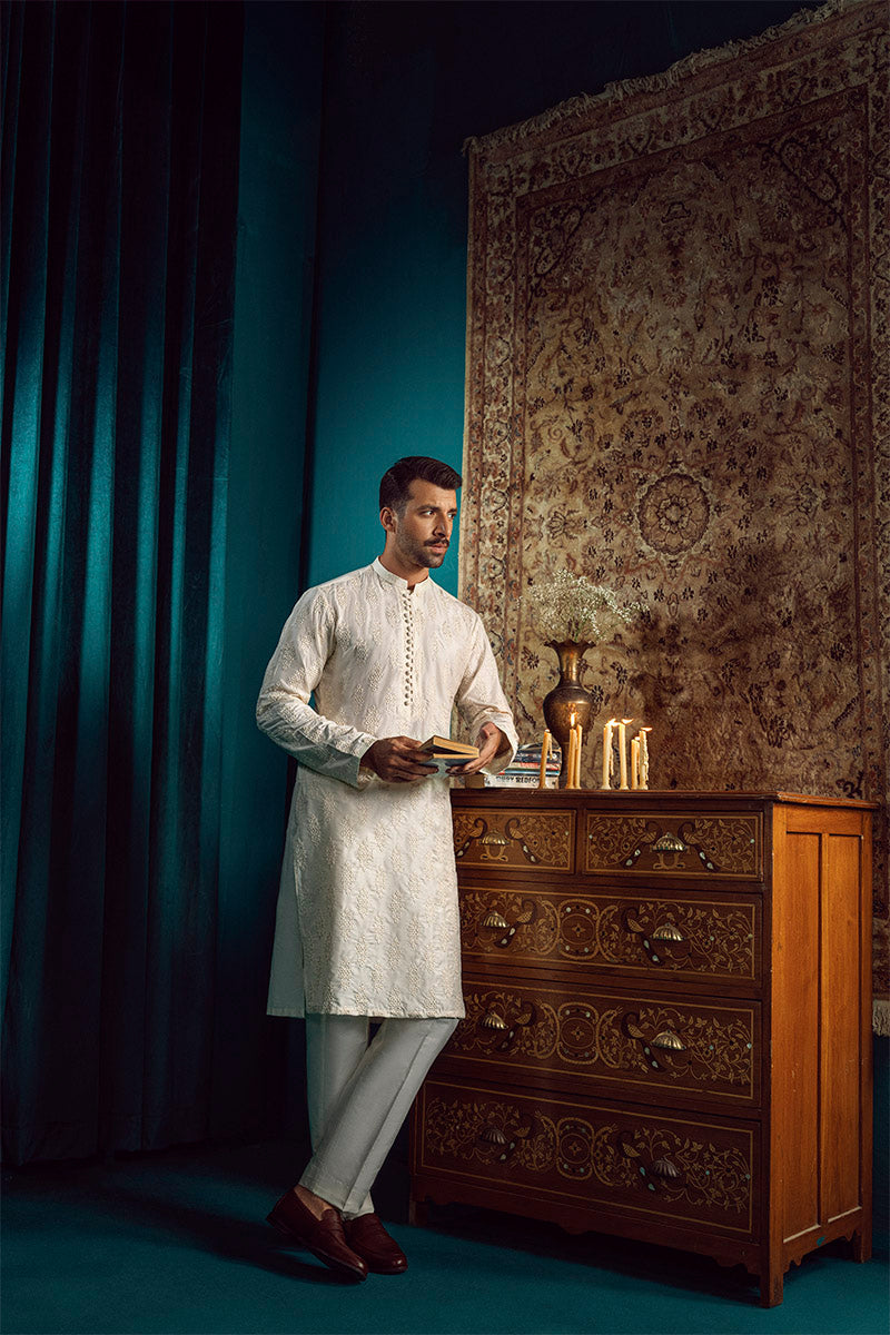 FANCY KURTA PYJAMA 25014 FAWN