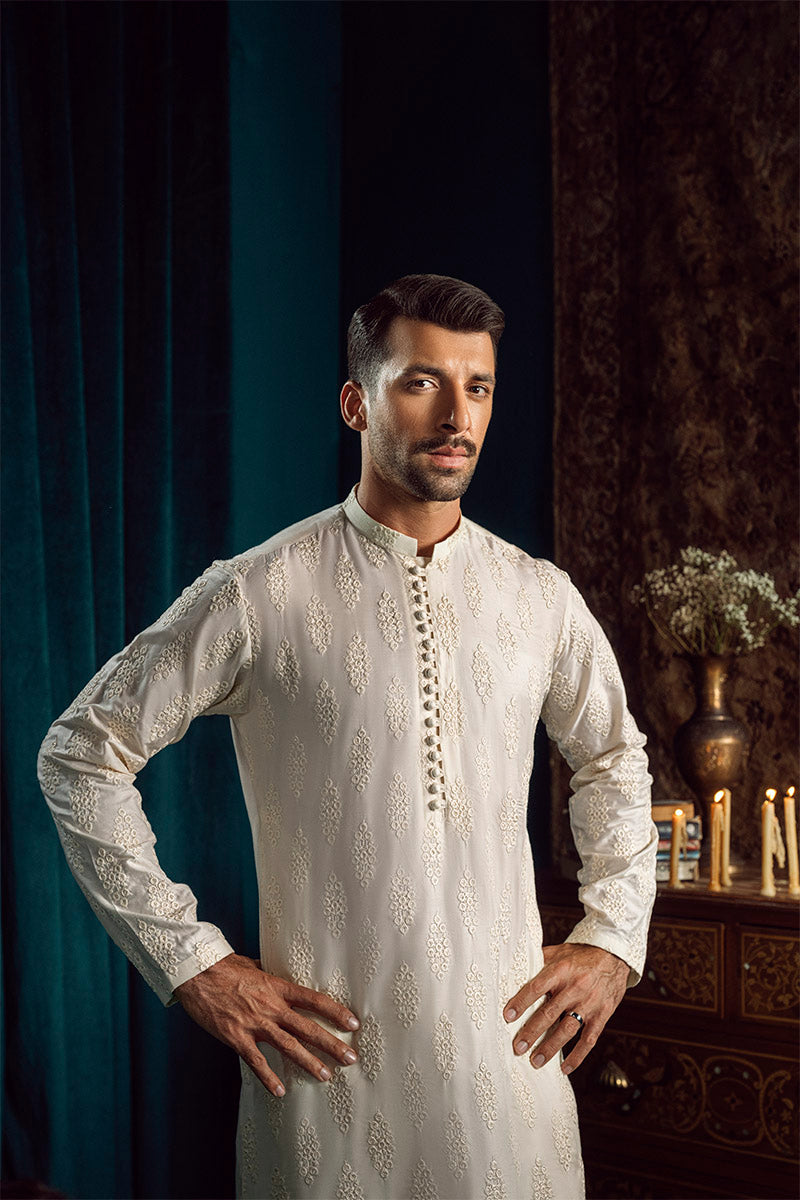 FANCY KURTA PYJAMA 25014 FAWN