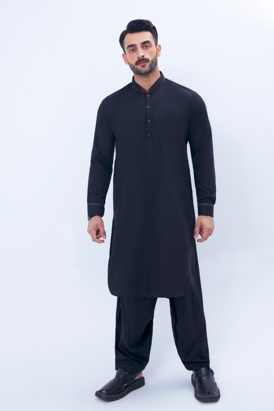 WASH N WEAR FABRIC SHALWAR QAMEEZ 24852 N.BLUE