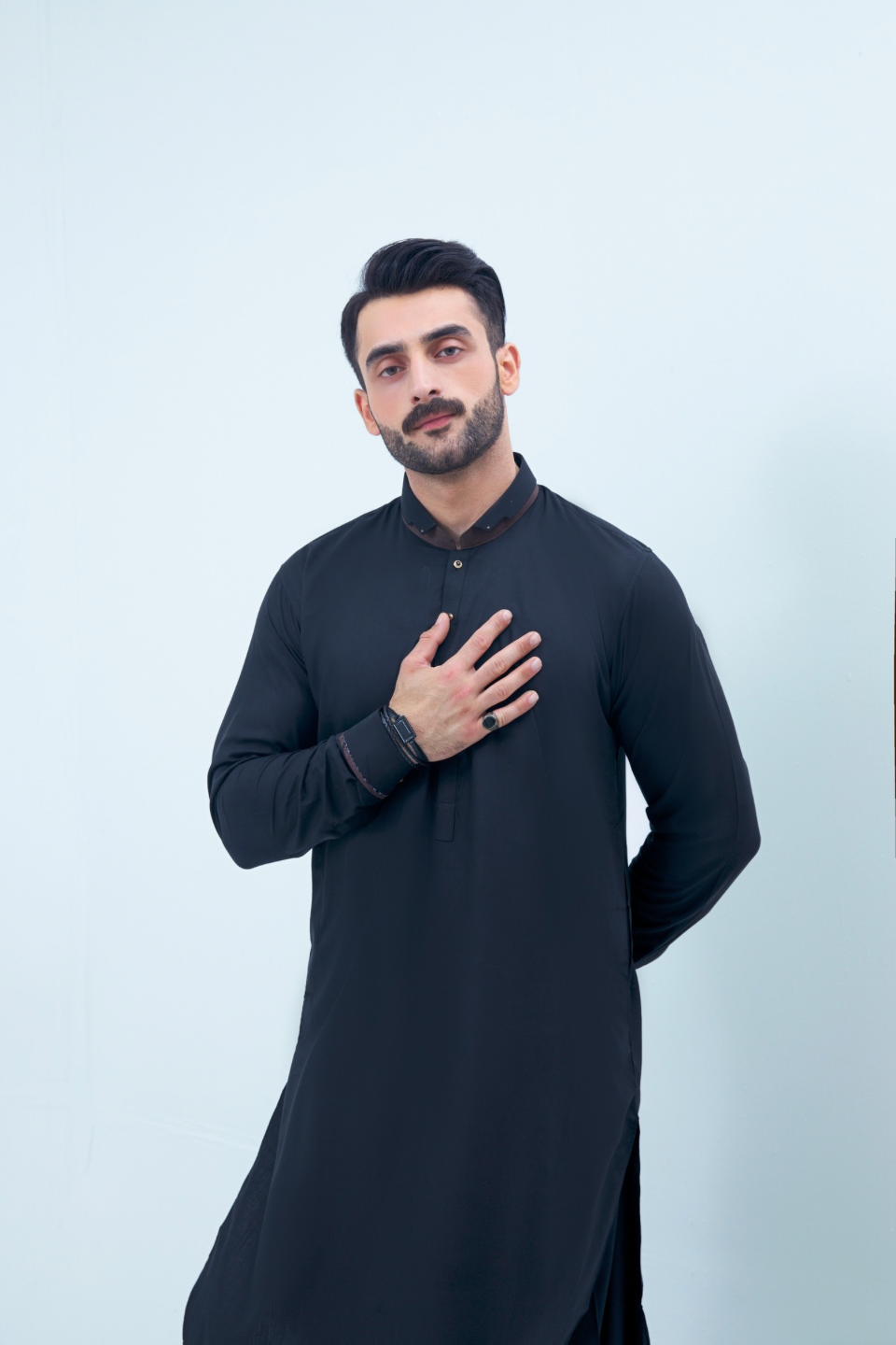 WASH N WEAR FABRIC SHALWAR QAMEEZ 24852 N.BLUE