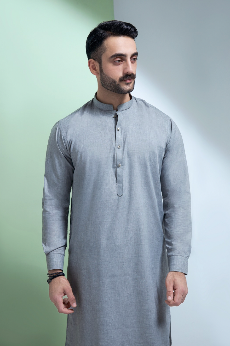 MALYSIAN BLENDED FABRIC SHALWAR QAMEEZ 25020 GREY
