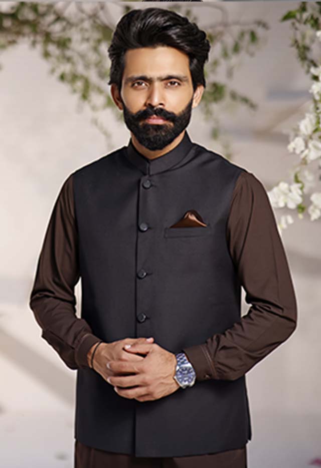 WAIST COAT BLACK R-M261