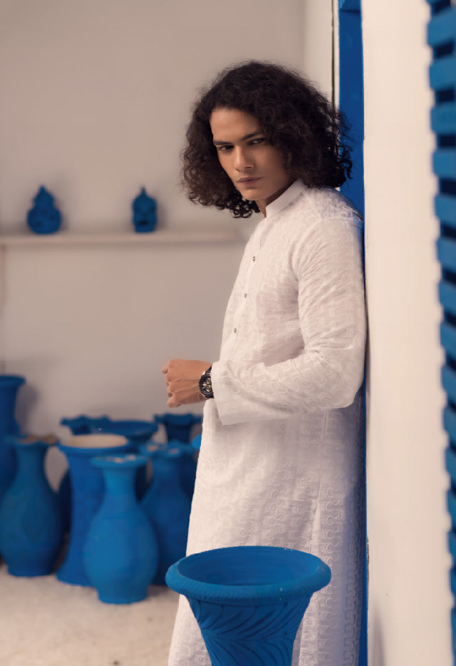FANCY KURTA  WHITE 3 21903
