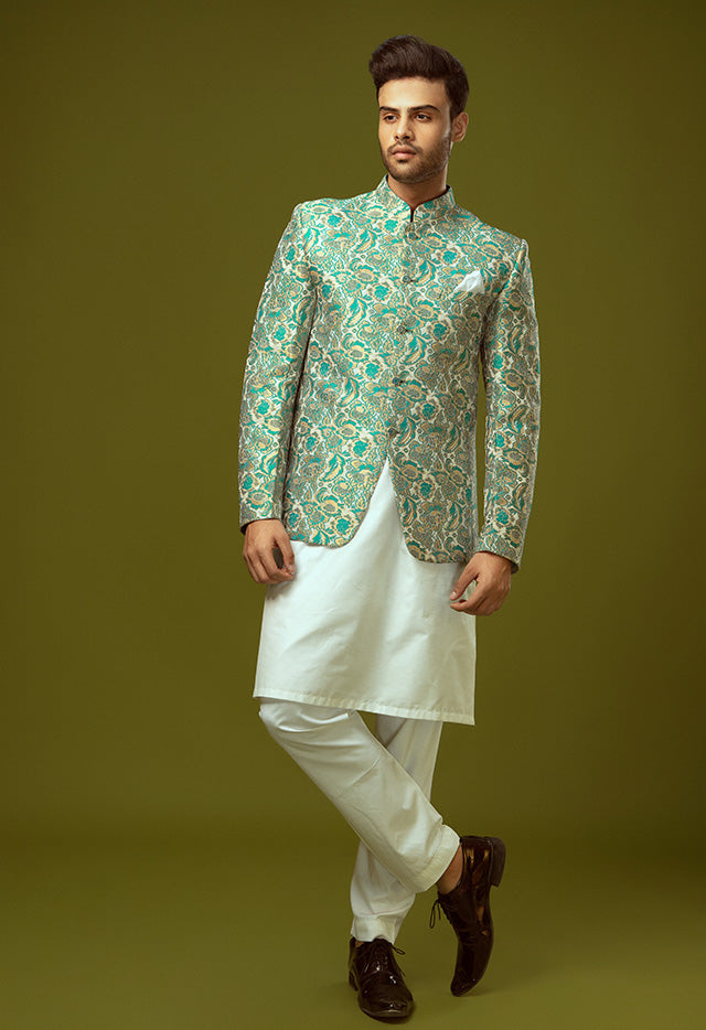 JAMAWAR TEHRA FABRIC PRINCE COAT