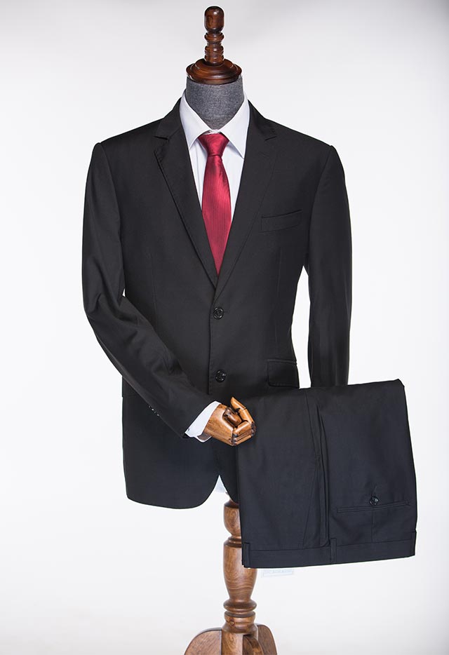 TWIL ITALIAN TWO PIECE SUIT BLACK