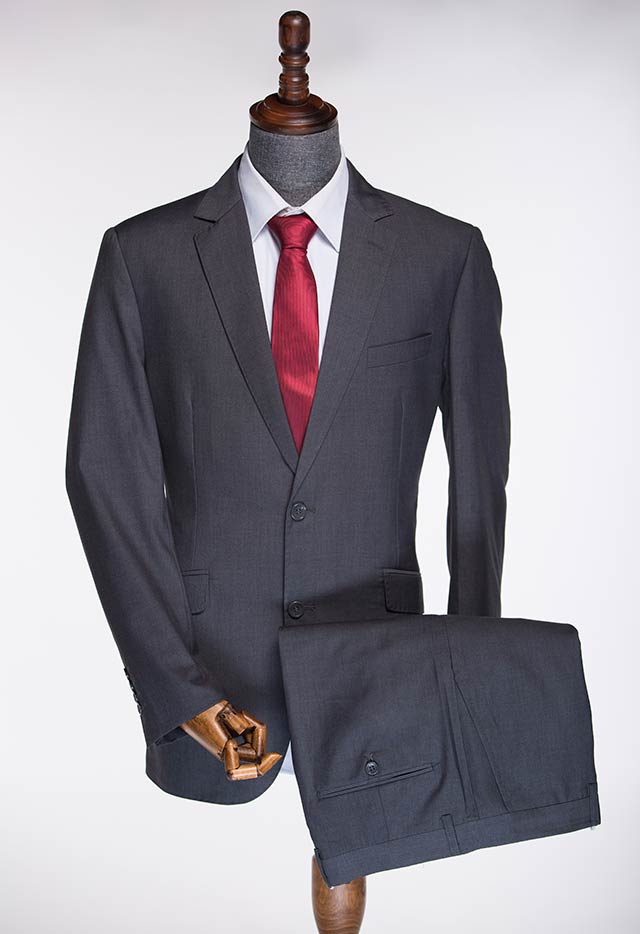 TWIL ITALIAN TWO PIECE SUIT CHARCOAL  318-213