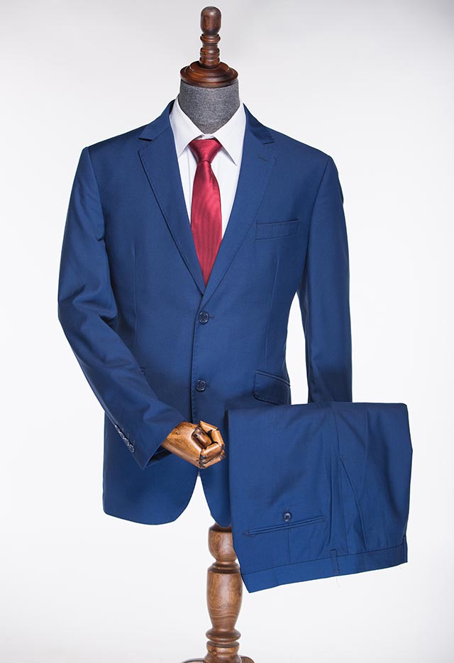 TWIL ITALIAN TWO PIECE SUIT ROYAL BLUE 318-234