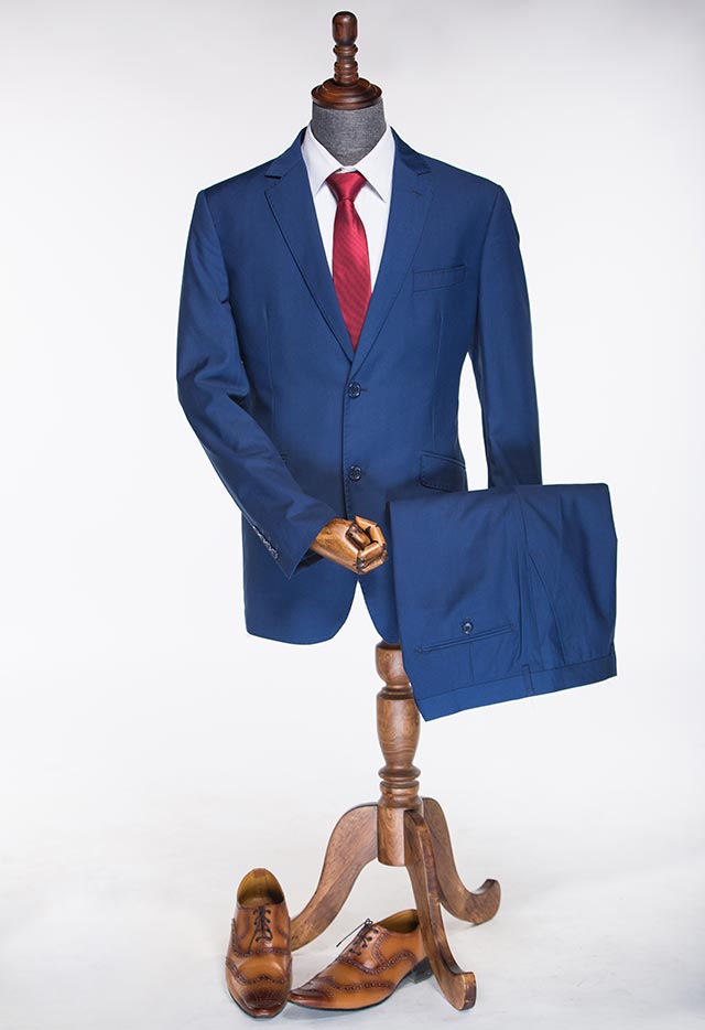 TWIL ITALIAN TWO PIECE SUIT ROYAL BLUE 318-234