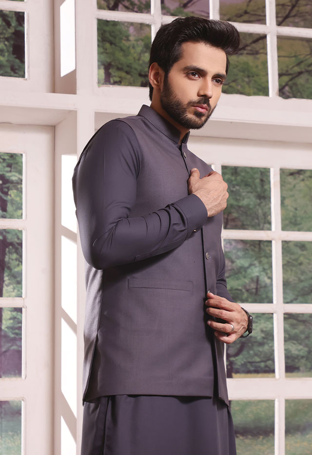 WAIST COAT R-M261  D-GRAY