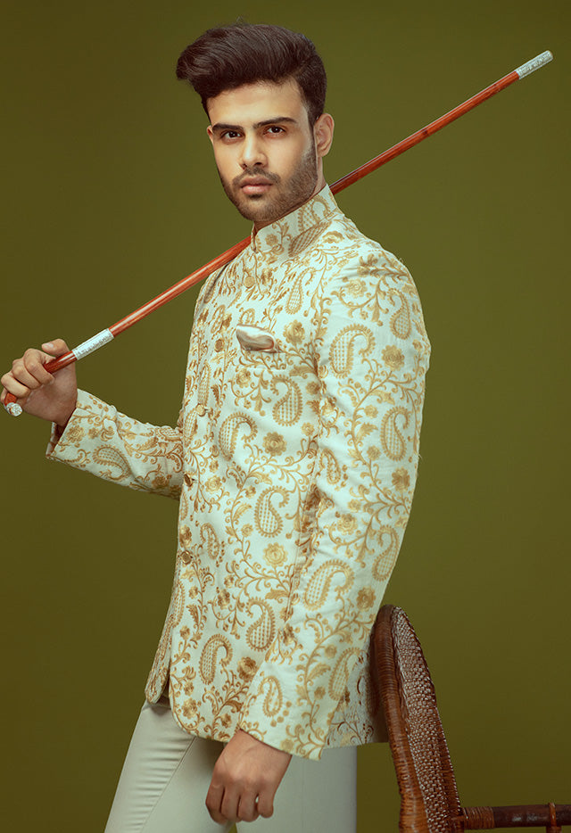 BASE JAMAWAR FABRIC PRINCE COAT