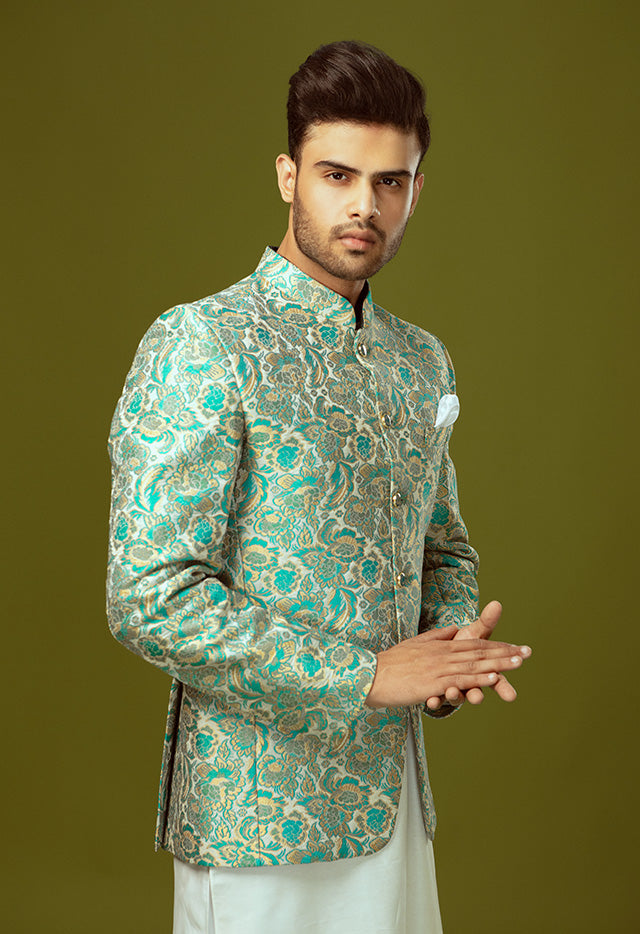 JAMAWAR TEHRA FABRIC PRINCE COAT