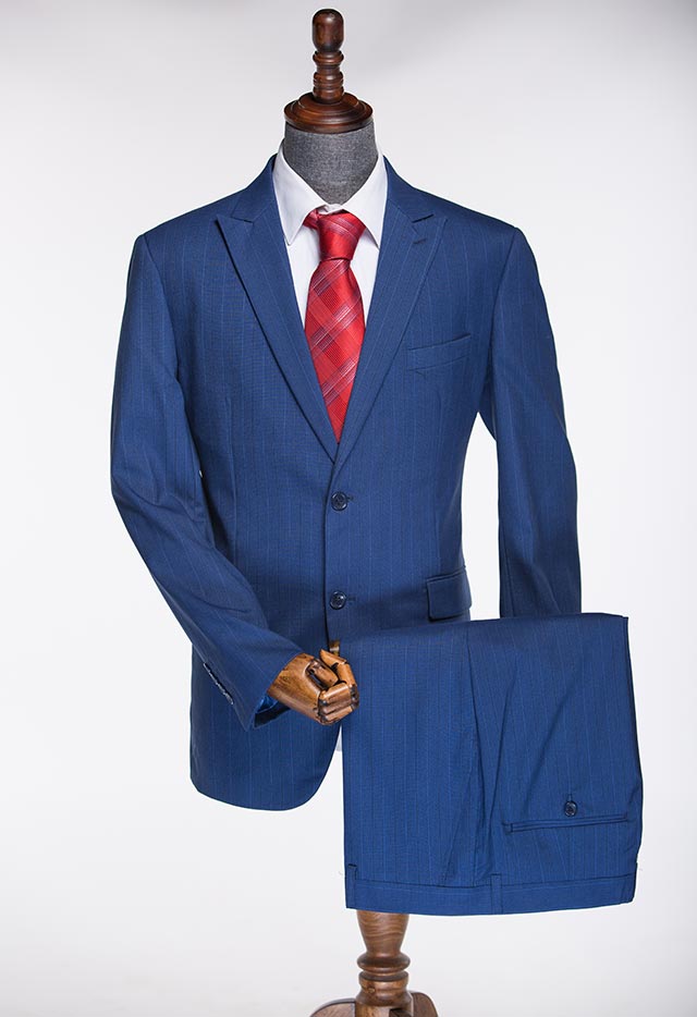 TWIL ITALIAN TWO PIECE SUIT BLUE LINING