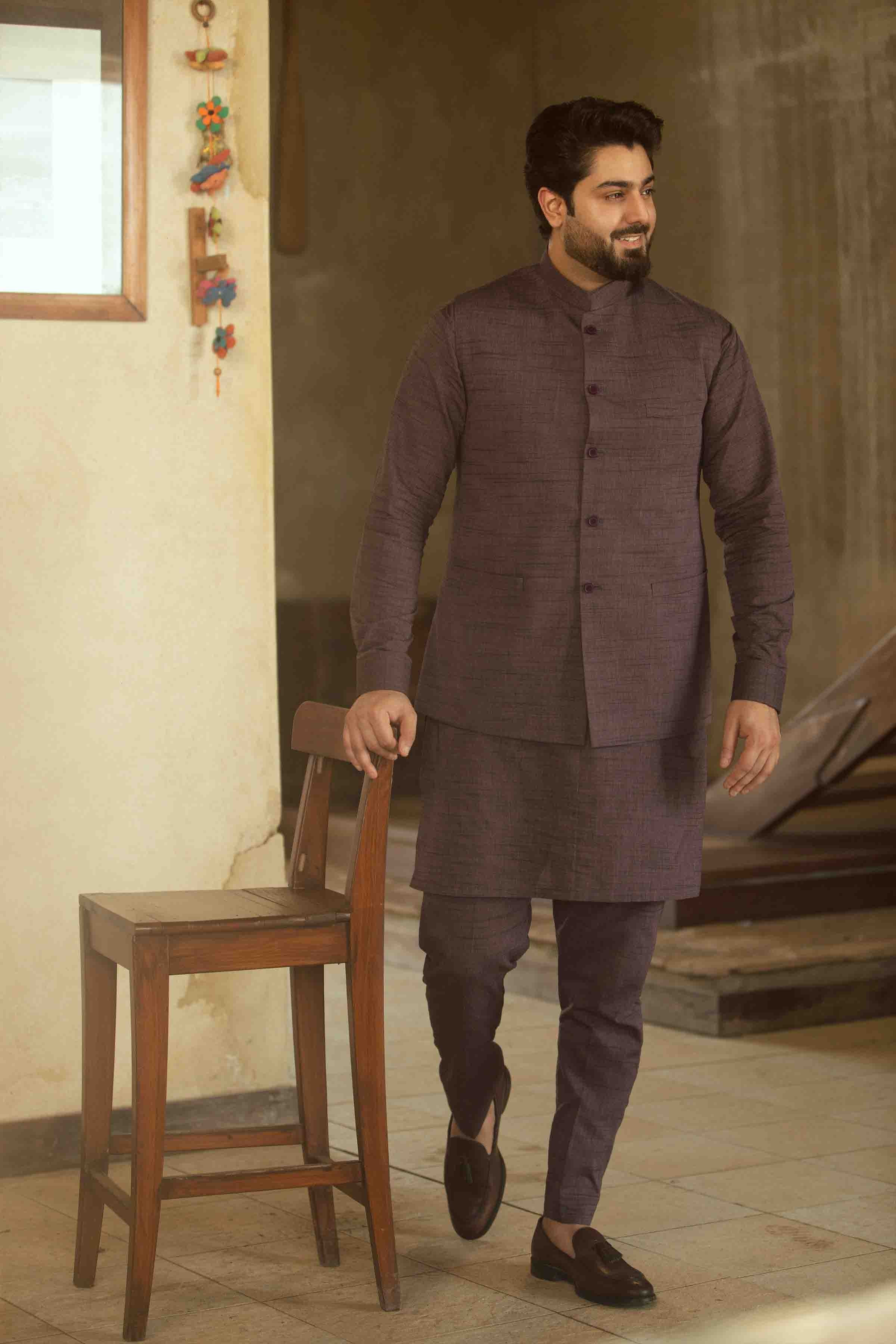 FANCY KURTA PYJAMA VIOLET 23817