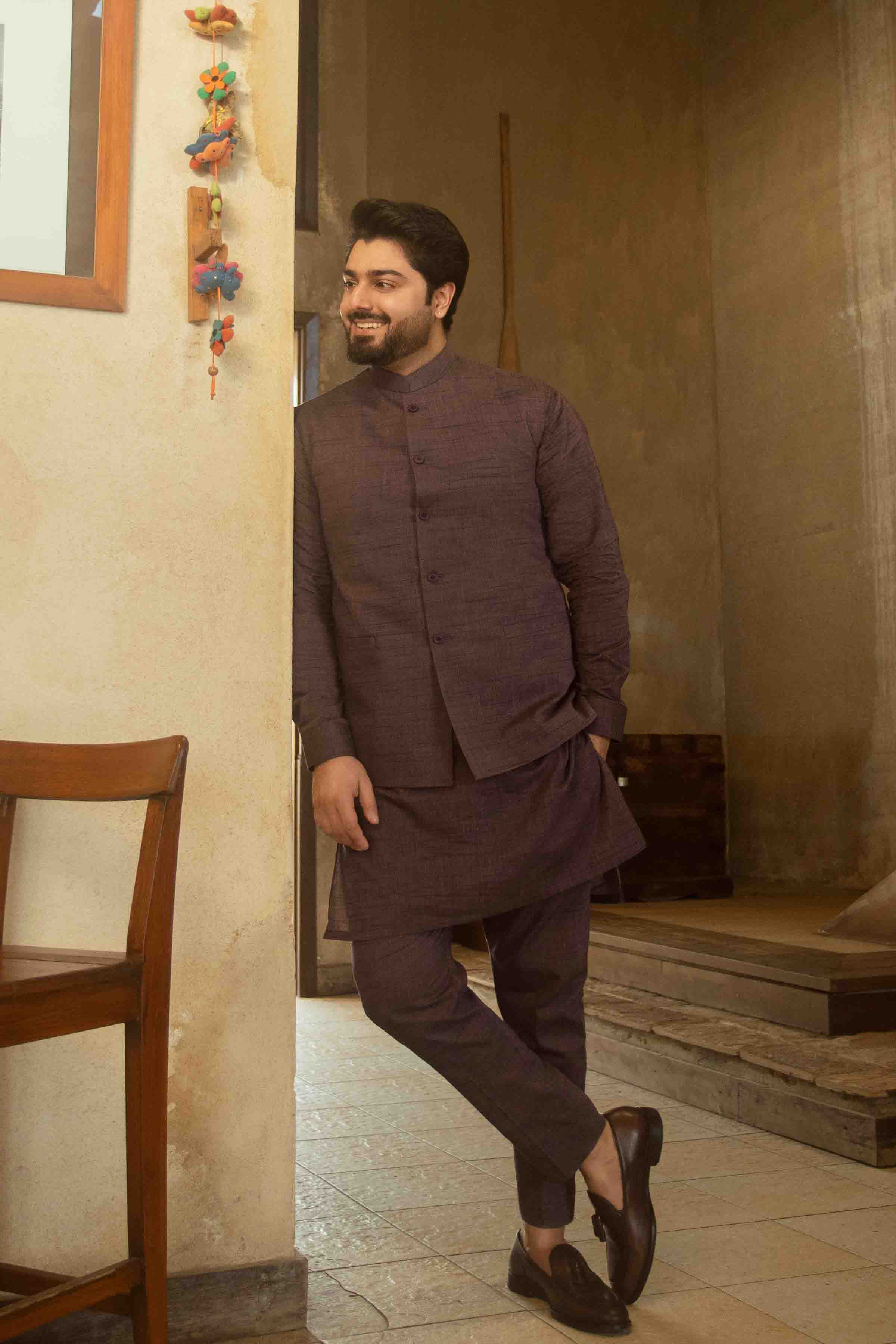 FANCY KURTA PYJAMA VIOLET 23817