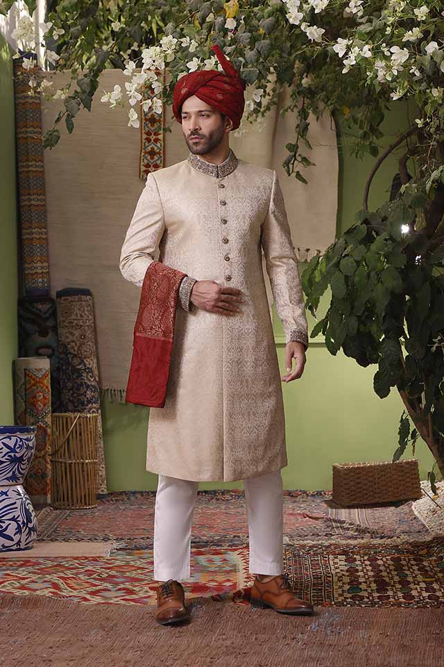 Maazjee Rajput Jamawar Sherwani