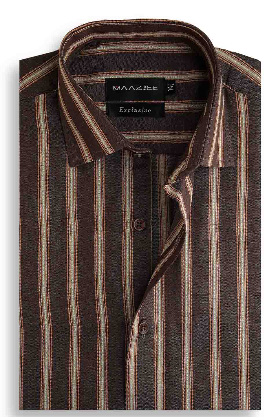 FORMAL SHIRTS UK-22-12(1 ) BROWN LNG